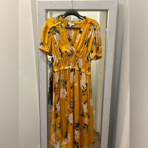 Yellow flowered dress